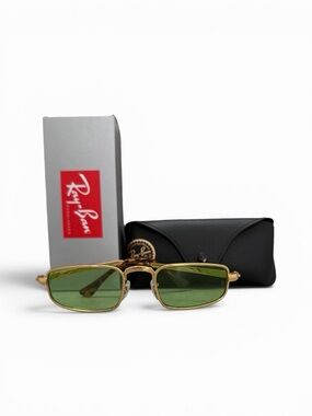 Ray-Ban x A$AP Rocky Colab Gold Frame Sunglasses with Green Lenses